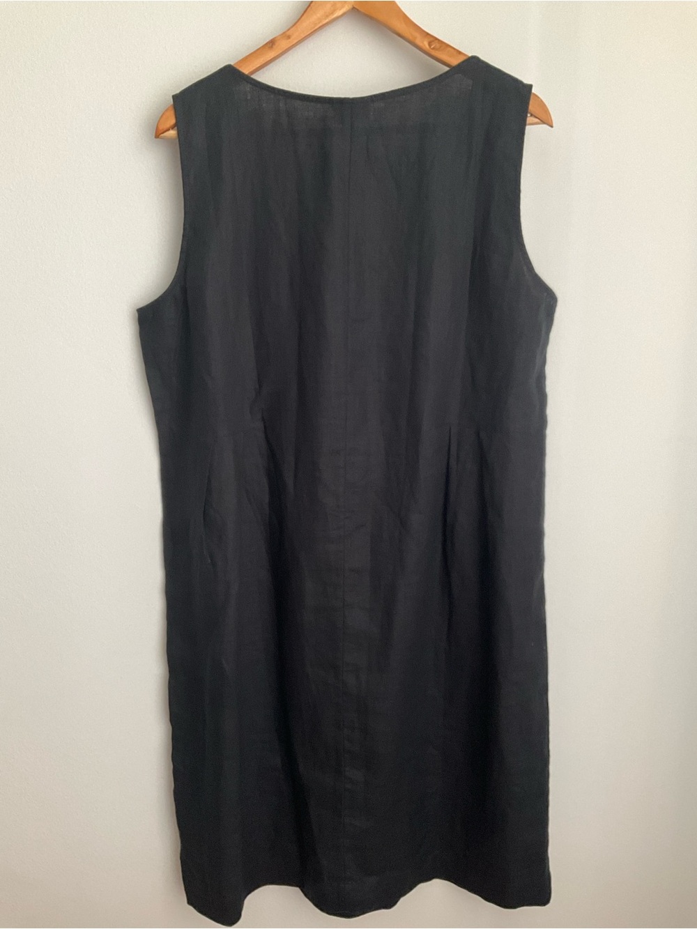 J. Jill Large Black Sleeveless Midi Shift Dress 100% Linen - Picture 5 of 10